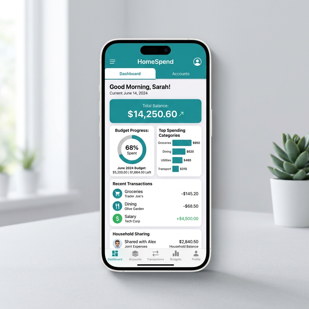 HomeSpend App Mockup